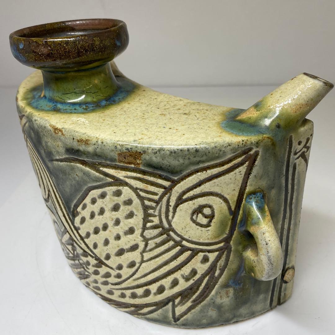 人間国宝　金城次郎　壷屋焼　徳利　最大幅約25㎝　東Y7-0214☆2Fトヒウ