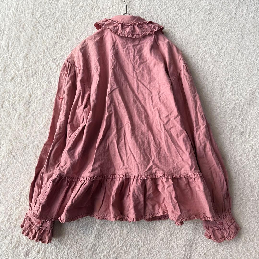 ピンクハウス ピコフリル ピンタック ブラウス りぼん ガーリー 綿 洗える