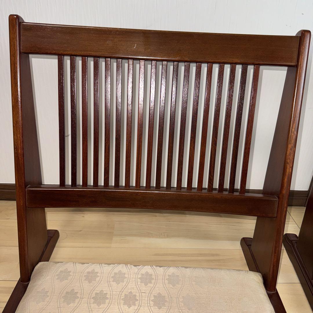 カリモク 背もたれ付き　座椅子 ベージュ　二脚セット　希少