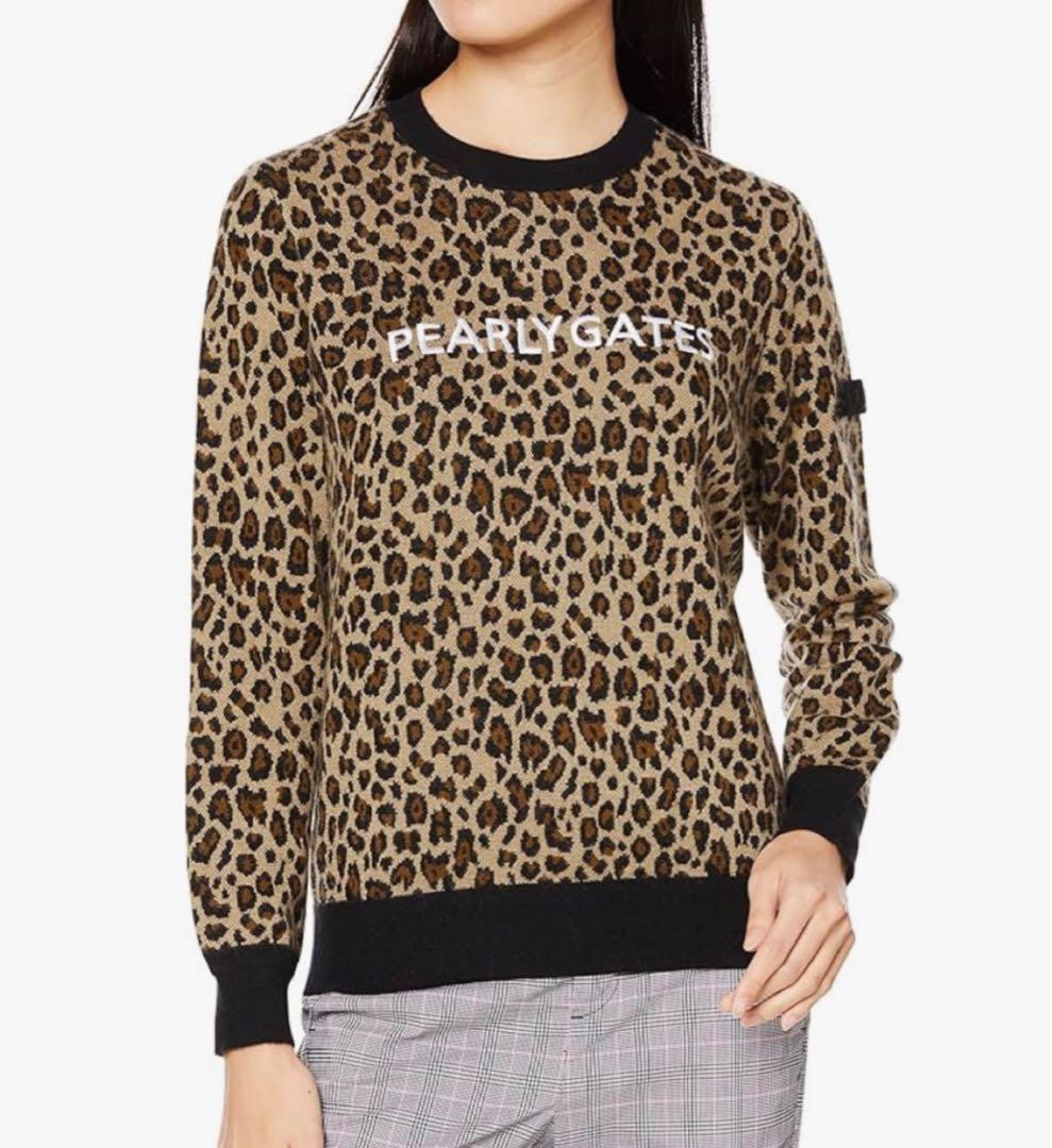 パーリーゲイツ レオパード柄 カシミヤ混ニット