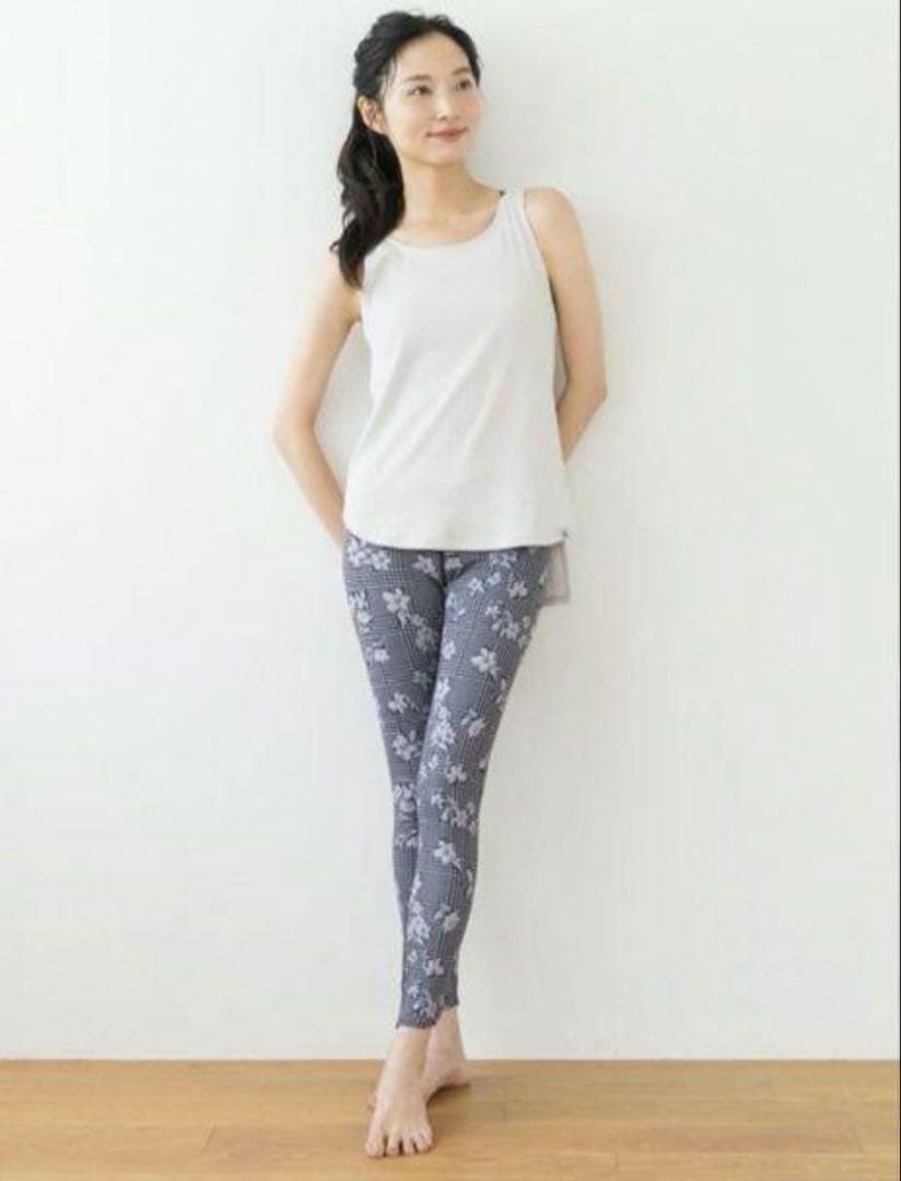 【SUKALA】チェックセパレートツイストタンクトップ　ウエストクロスレギンスM