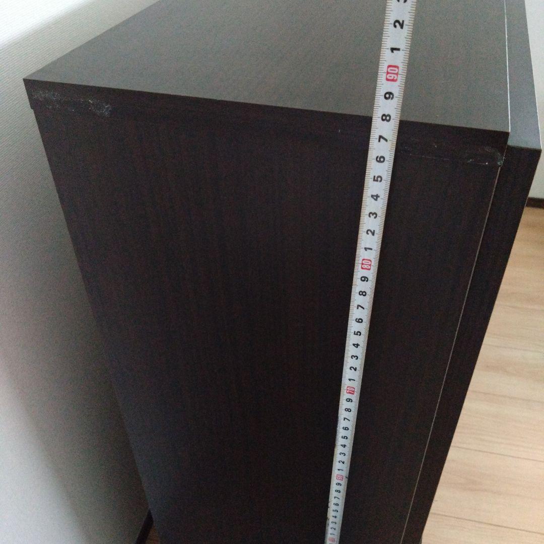 カウンター下収納薄型キャビネットブラウン