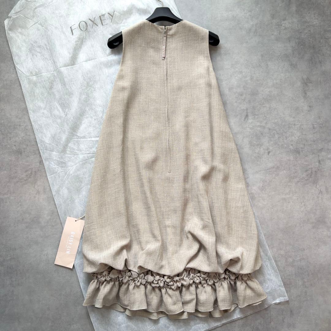 未使用タグ付【FOXEY】 デイジーリン シャーリングハムワンピース 38