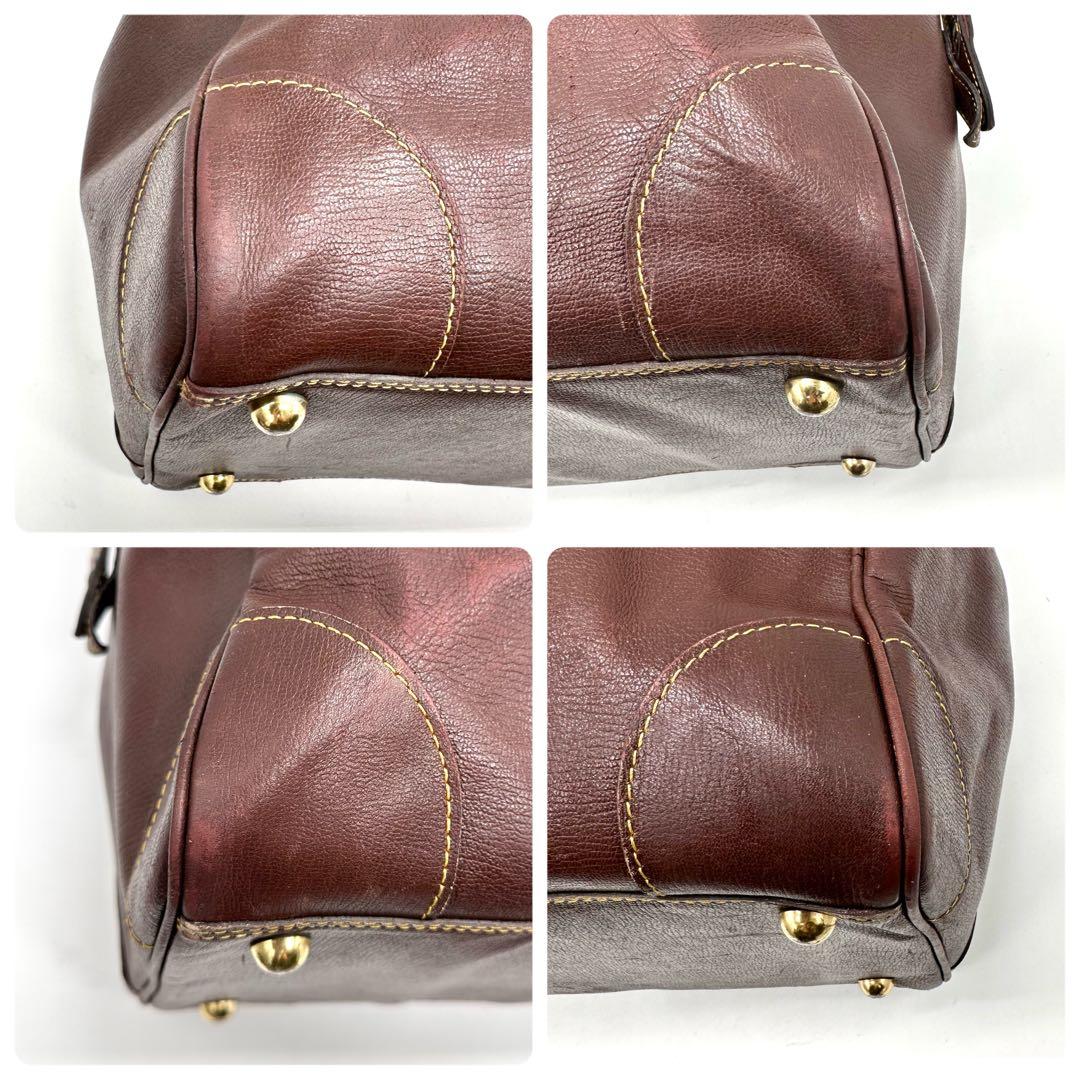 【激レア 特大】コムデギャルソン オールレザー ボストンバッグ 大容量 ブラウン