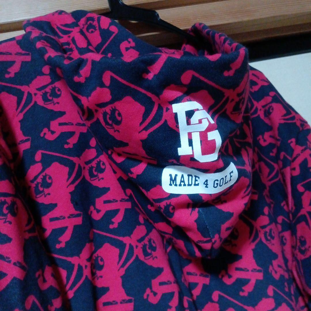 PEARLY GATE パーリーゲイツ 赤&黒 プリント柄フード付きジャケット