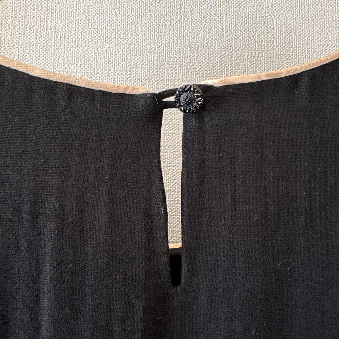 ミナペルホネン　花柄刺繍 半袖ワンピース 黒　twins