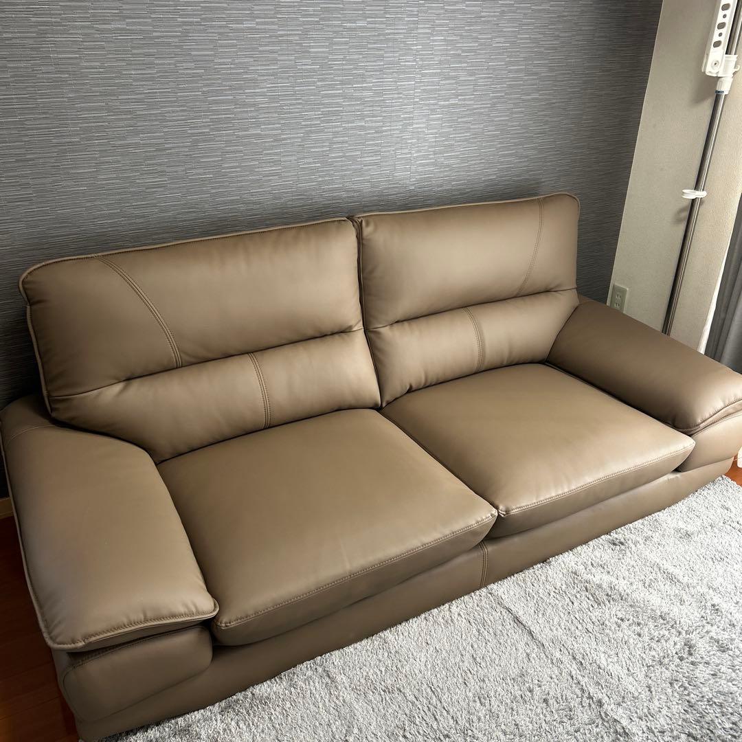 3人掛けレザーソファ[幅187cm]