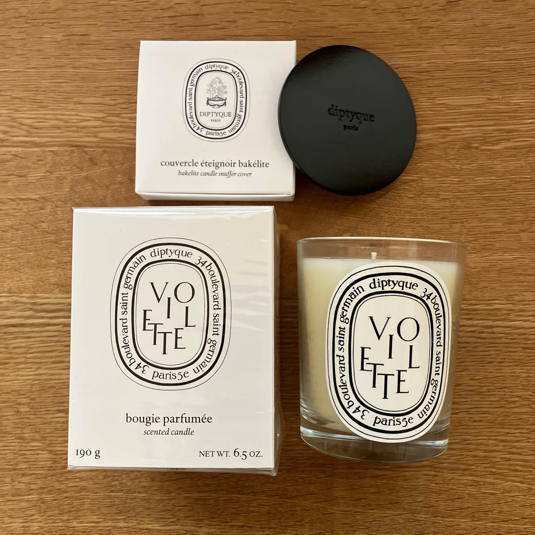 Diptyque キャンドル VIOLETTE 190g + キャンドルカバー
