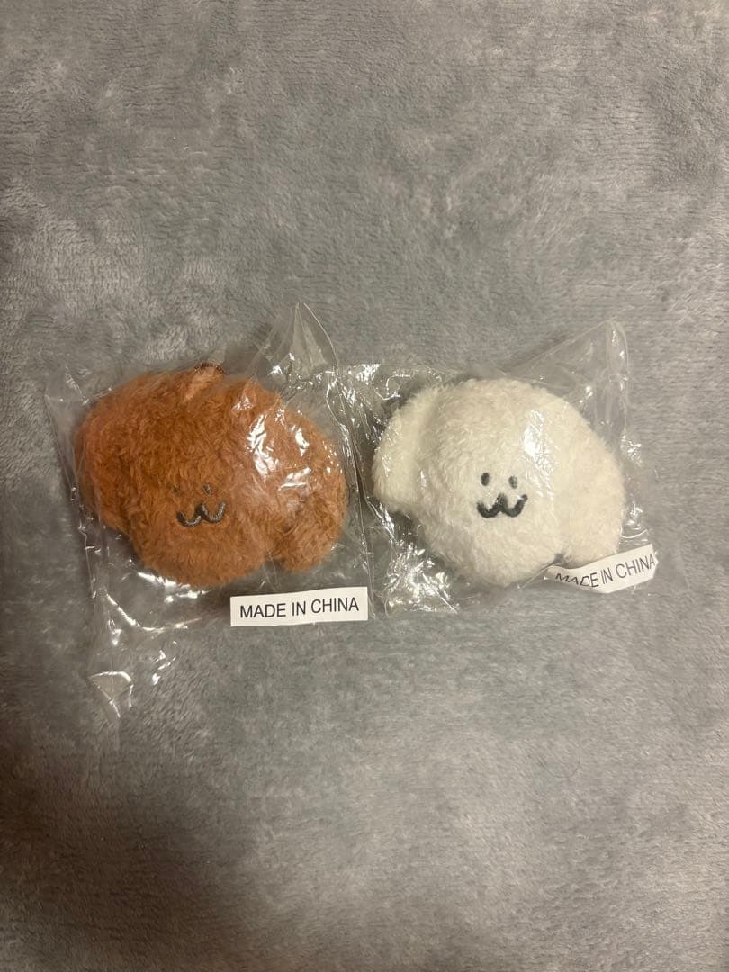 SaucyDog わんこぬいキーホルダー 白 茶 サウシードッグ犬