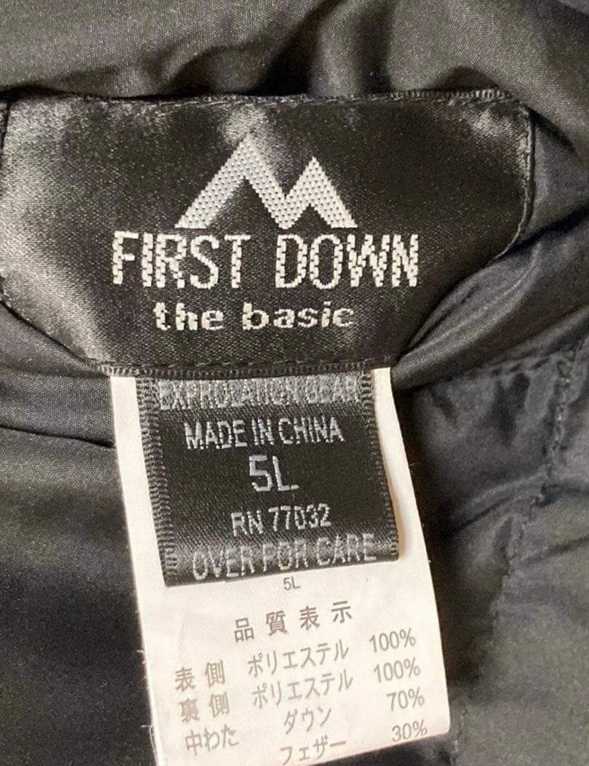 【美品】レア　FIRST DOWN リバーシブル ダウンジャケット 5L 黒