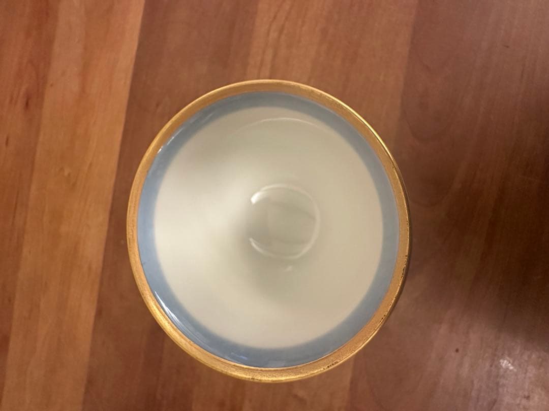 高脚陶器カップ 花柄