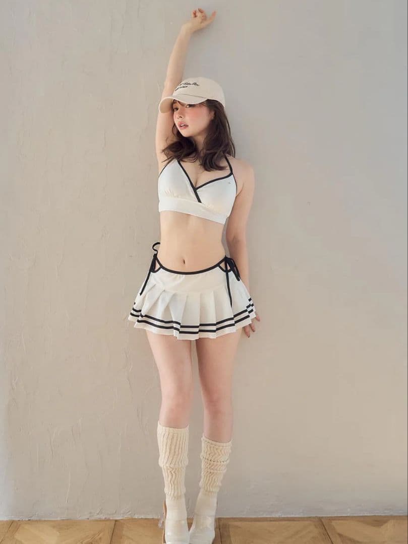 Coco pleats swimwear【white】