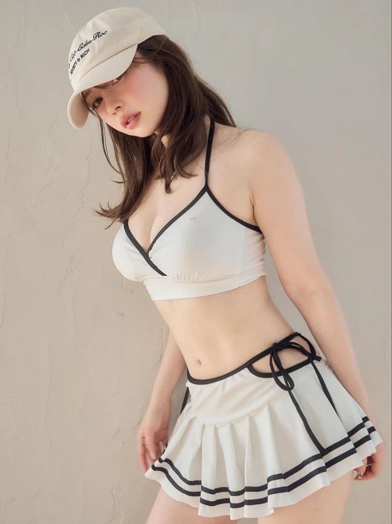 Coco pleats swimwear【white】