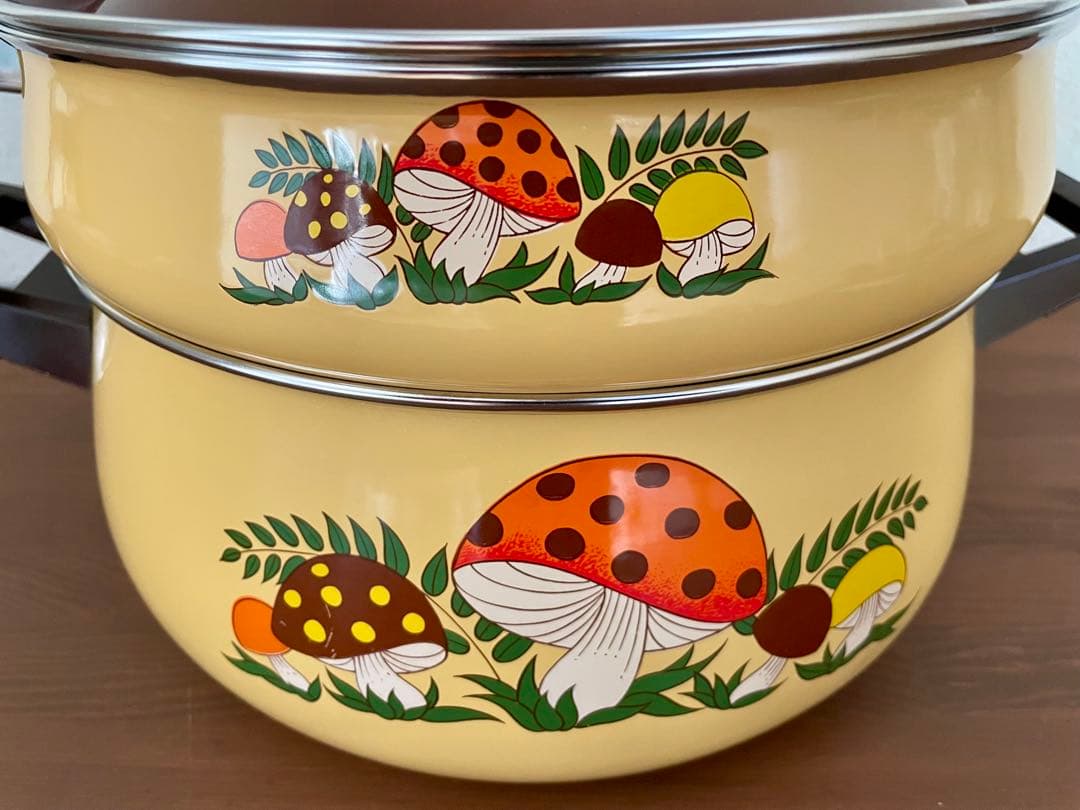 アメリカ ヴィンテージ キノコ フライパン 鍋 レトロポップ アンティーク 料理