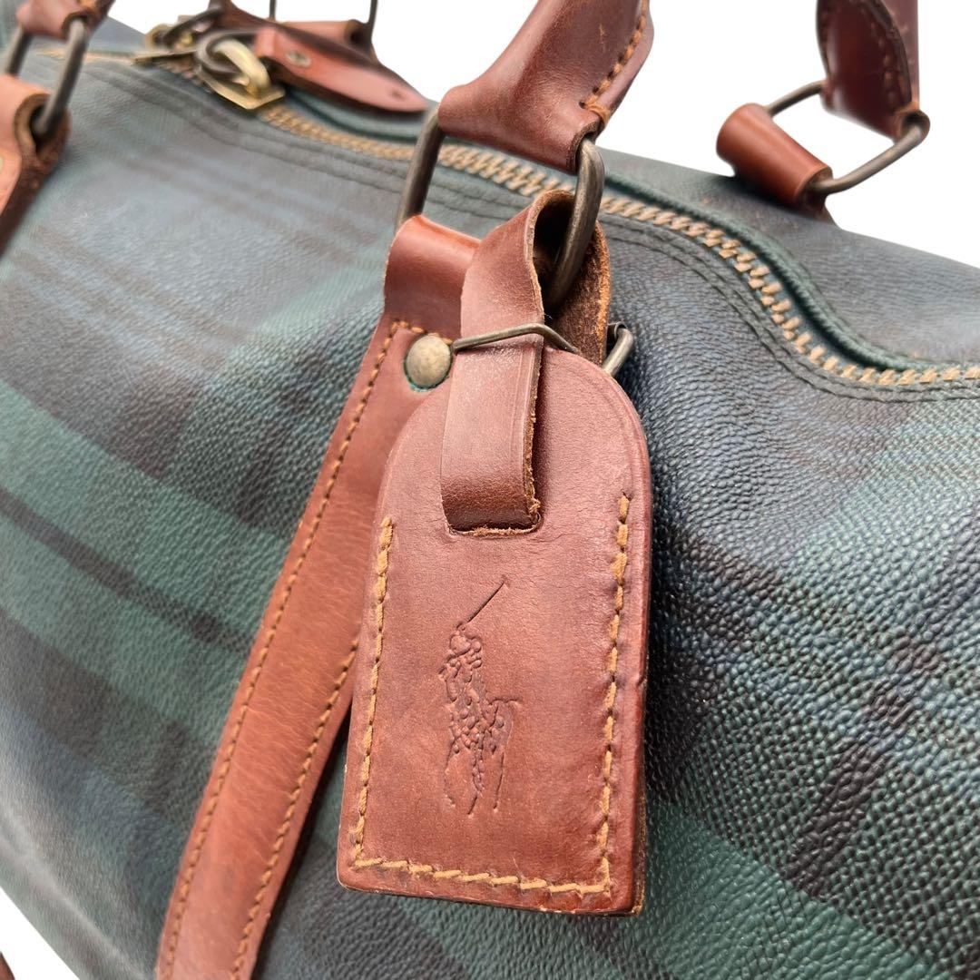 【人気アイテム】RALPH LAUREN ボストンバッグ グリーン レザー