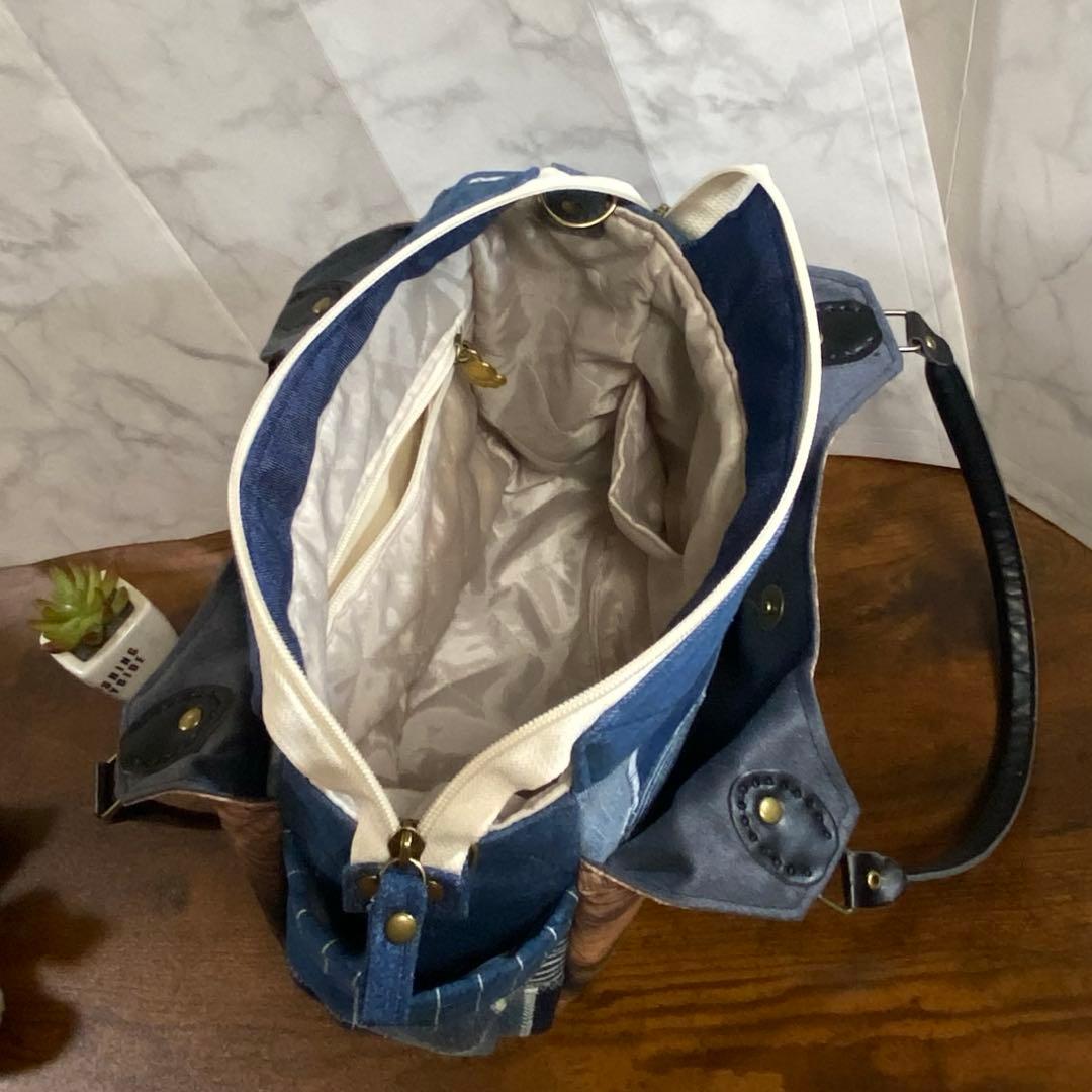 ね*】様 コヤンイサムチョン デニムリメイク【トートバッグ】パッチワーク ハンド