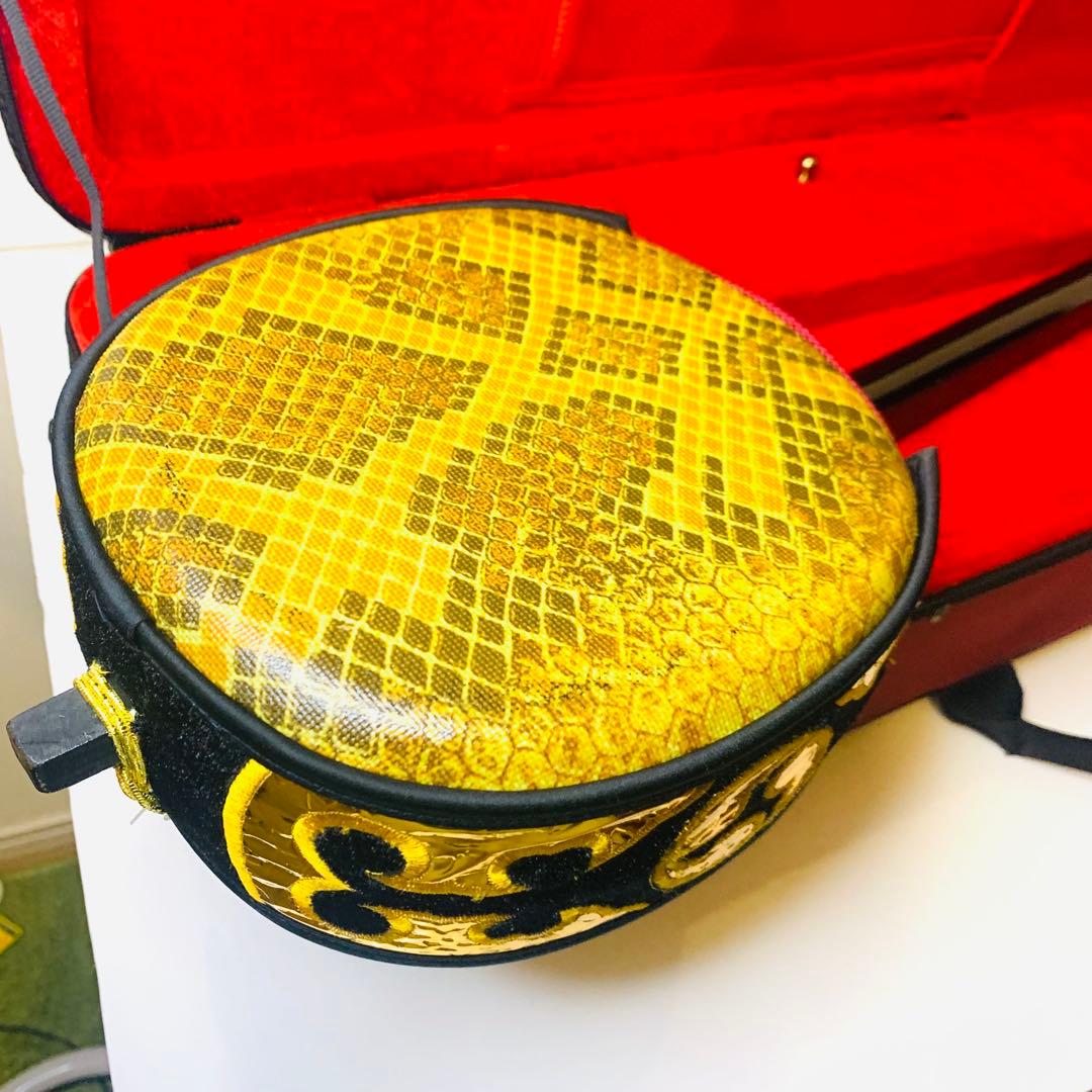 【美品】三線 沖縄 人工皮 蛇革 蛇皮 ハードケース付 初心者向け 和楽器