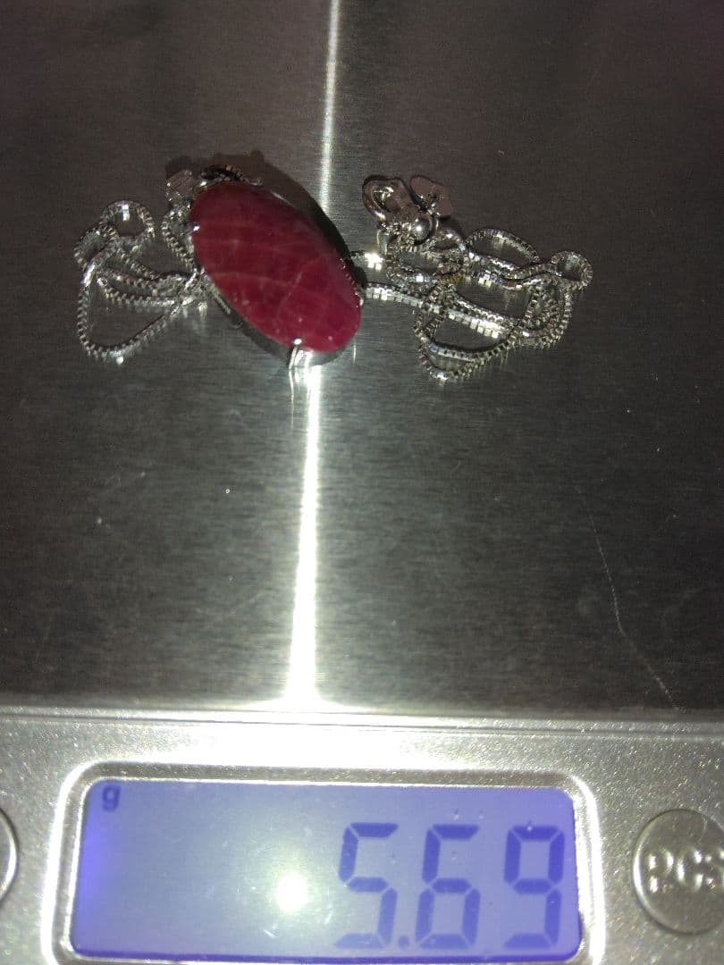 K18ＷＧ天然ルビー天然ダイヤモンドネックレス