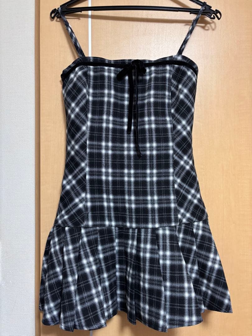 BunnyLis ファーボレロ×チェックミニワンピ