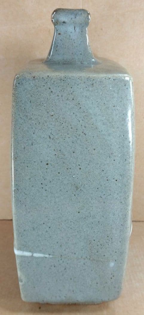 【本物保証】濱田庄司 鉄絵白十字掛扁壷 共箱 毎日オークション出品物 人間国宝