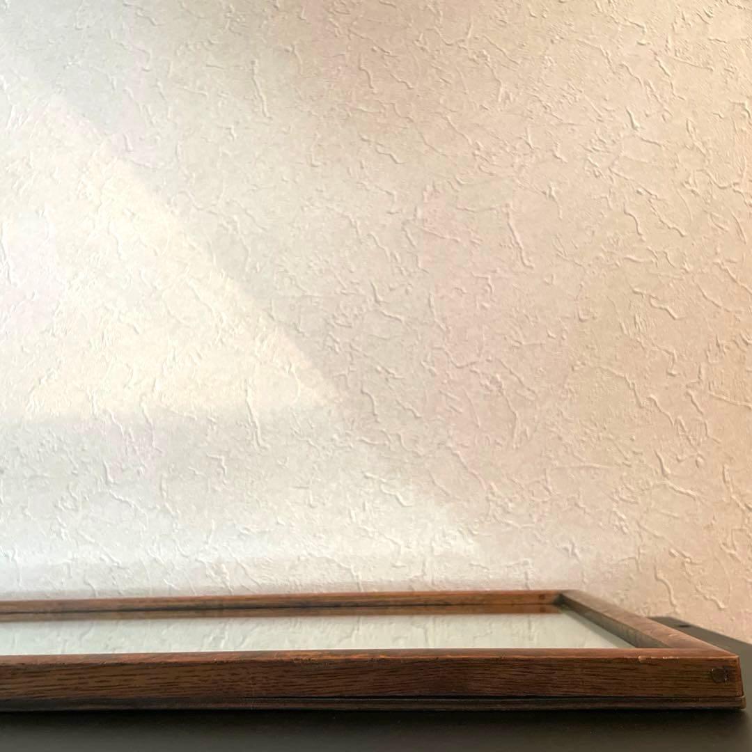 立てかけ鏡　ウォールミラー　木製フレーム　アンティーク　ヴィンテージ　鏡