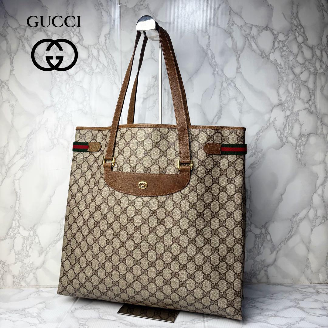 011 美品 GUCCI PVC シェリーライン トートバッグ 肩掛け ow2
