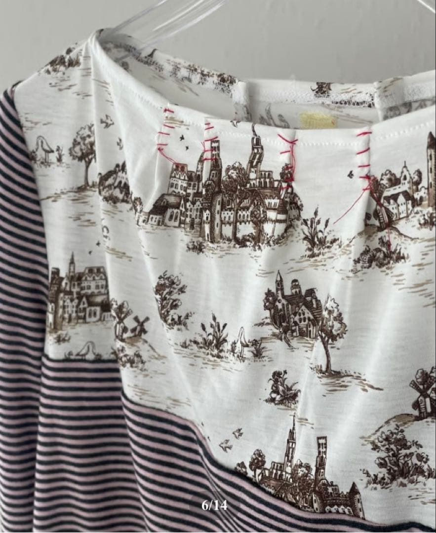 【yoshokobayashi】Boat neck border T-shirt