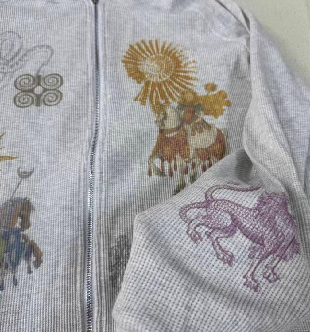 TOOMUCHTAX Tarot Waffle ジップアップ パーカー