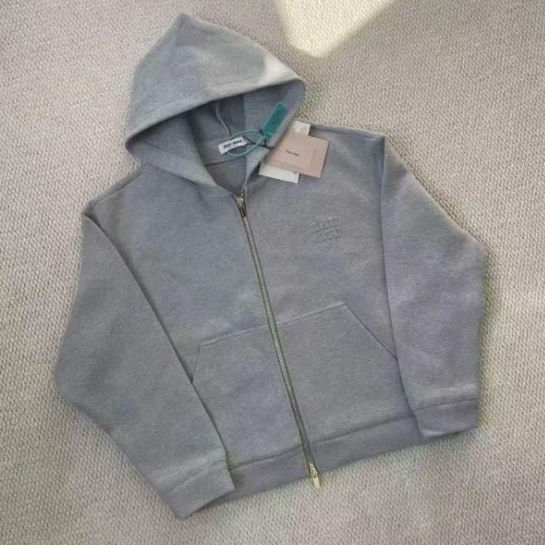 spoko sama♡ グレー フルジップフーディ