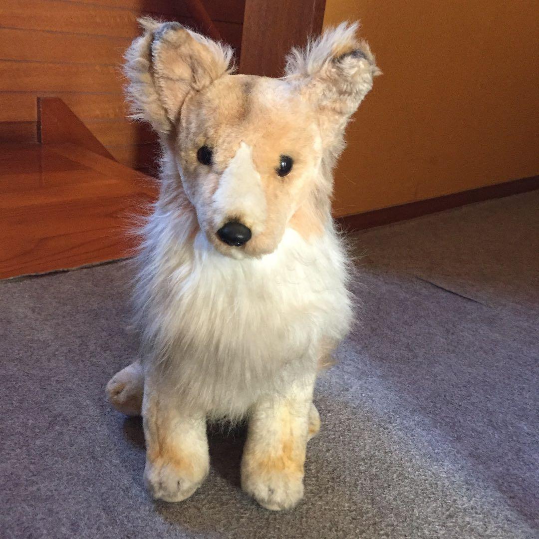 コリー犬　ぬいぐるみ三英　犬　stuffed animal 昭和レトロ