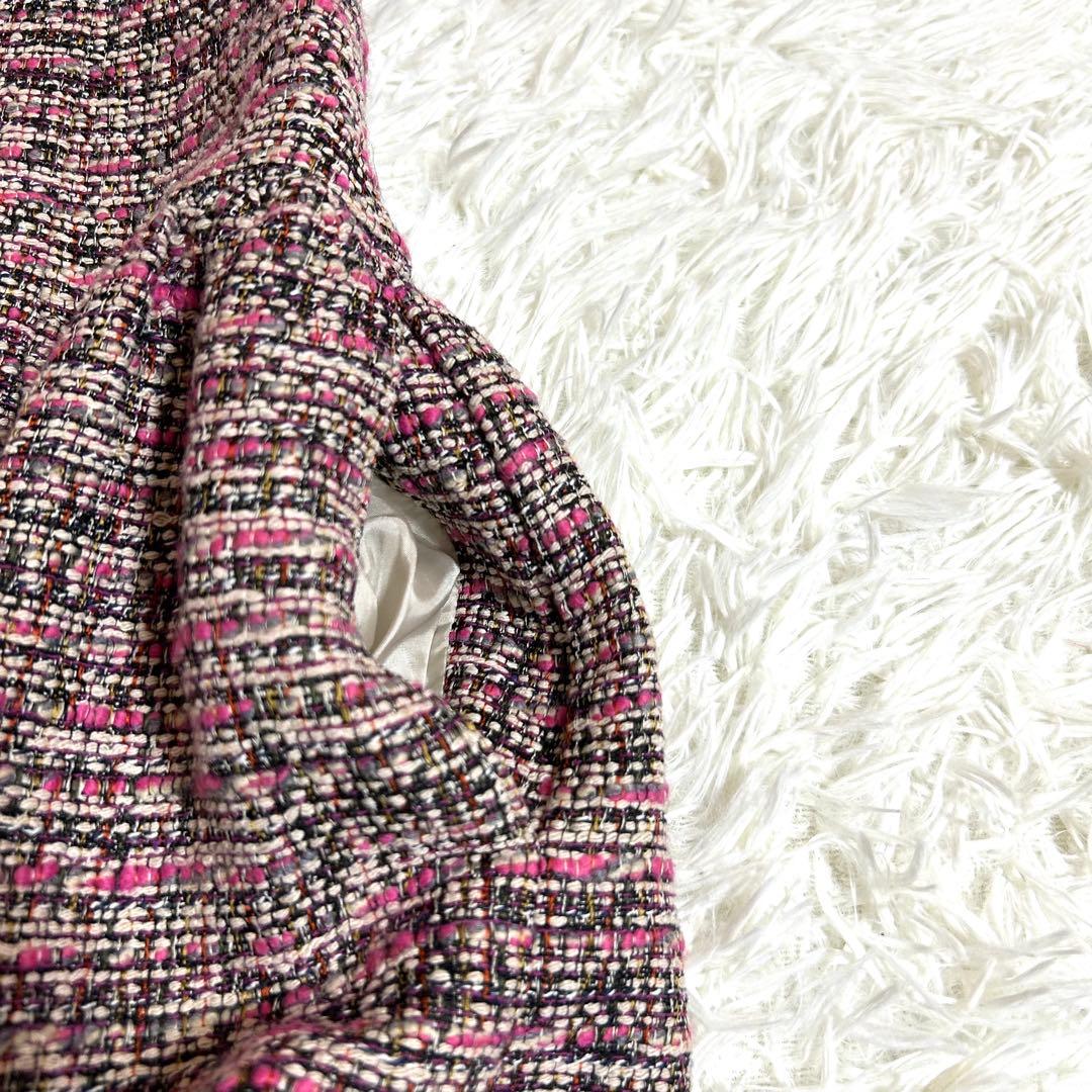 René 極美品✨20AW ルネ TISSUEツイード フロントジップ ドレス