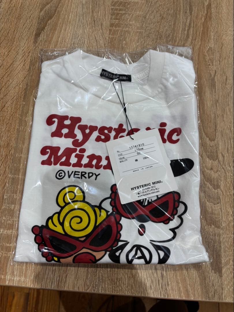 HYSTERIC MINI VERDY Kids Tee ホワイト　缶バッジ付