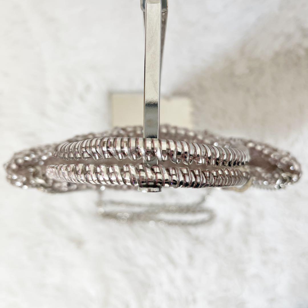 美品　アンテプリマ　スタンダードスクエアミディアム　ピンクシルバー　チェーン付き