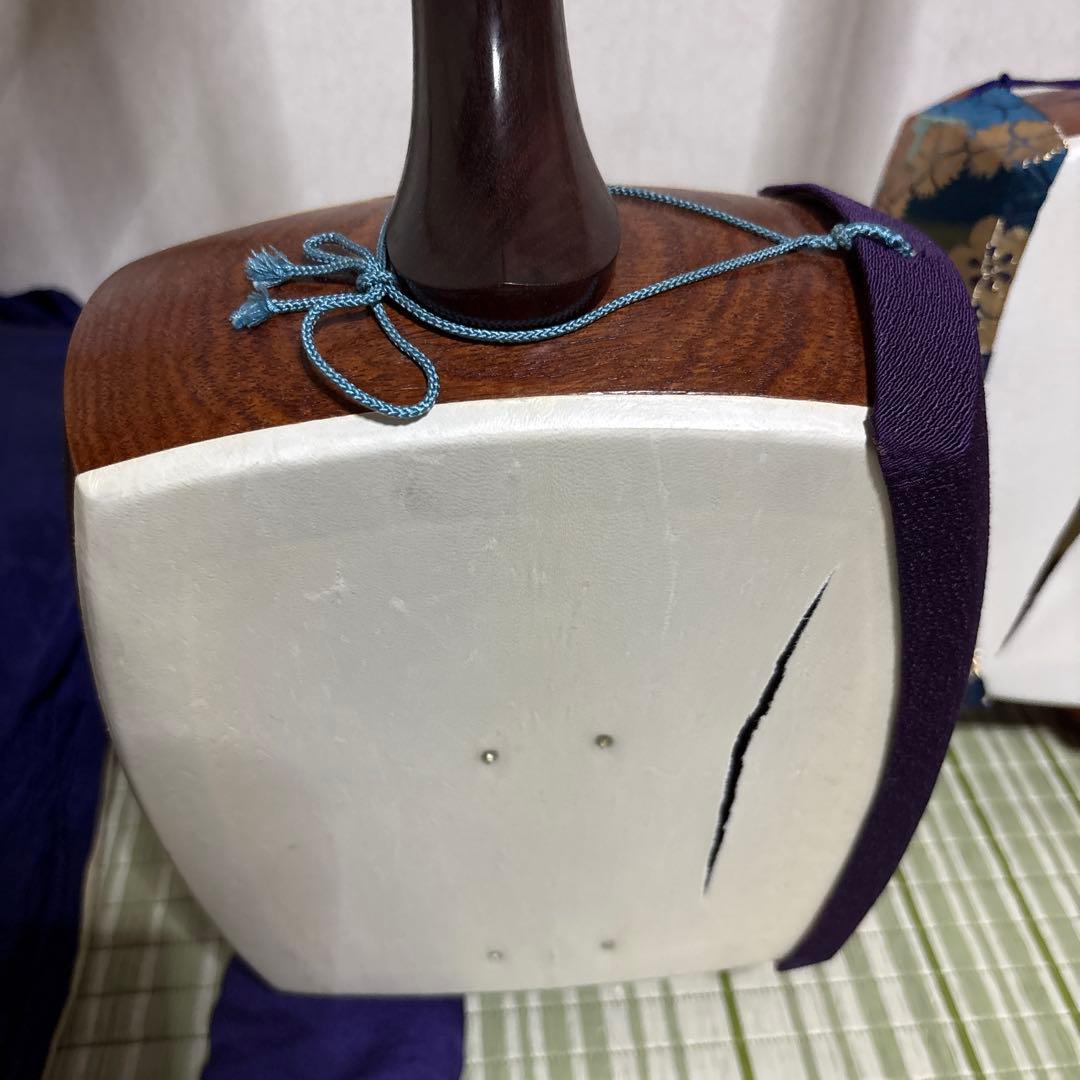 三味線　2本 K9 金　皮破れ　和楽器　胴内部ギザギザ有り