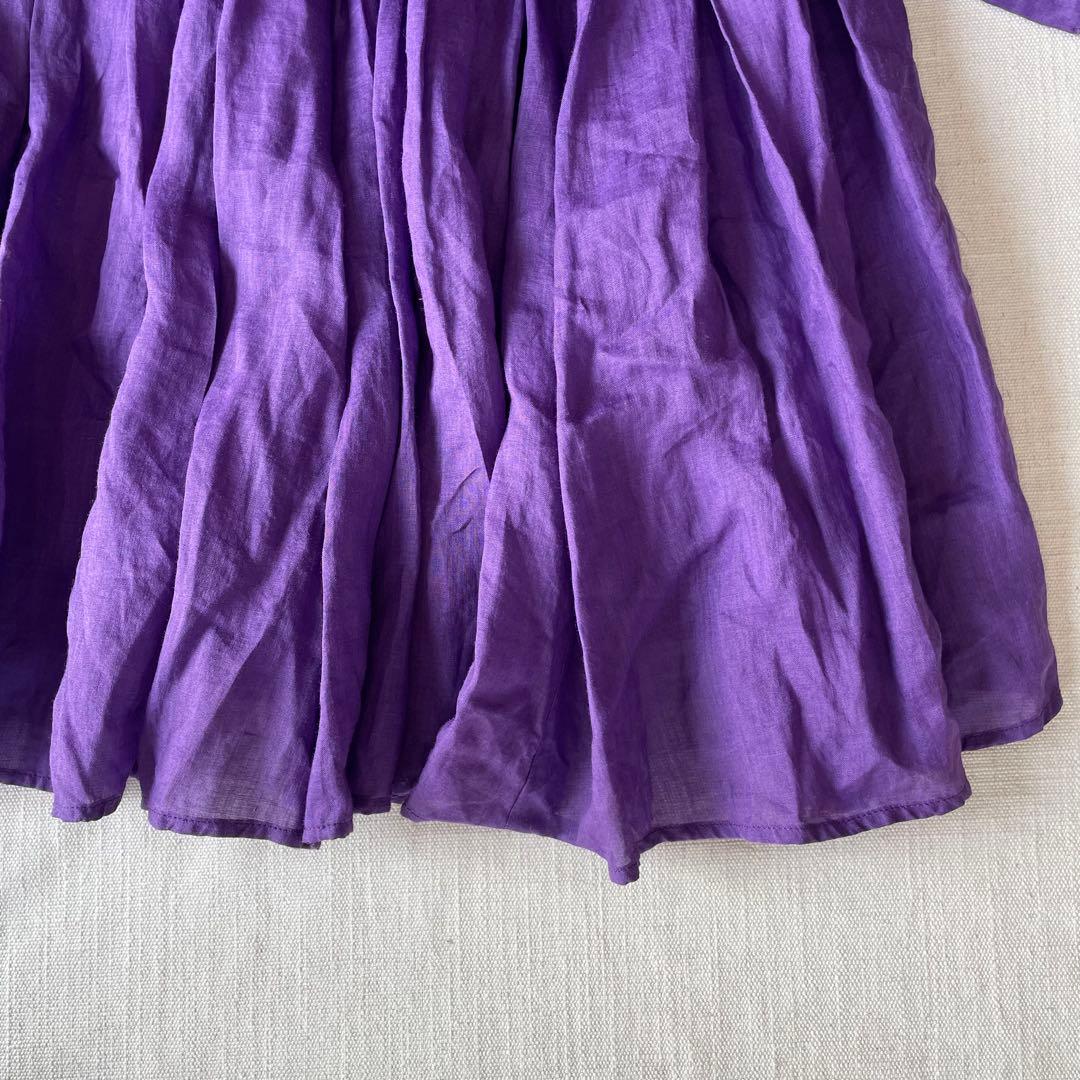 BEARDSLEYビアズリー リネンギャザーチュニック　パープル