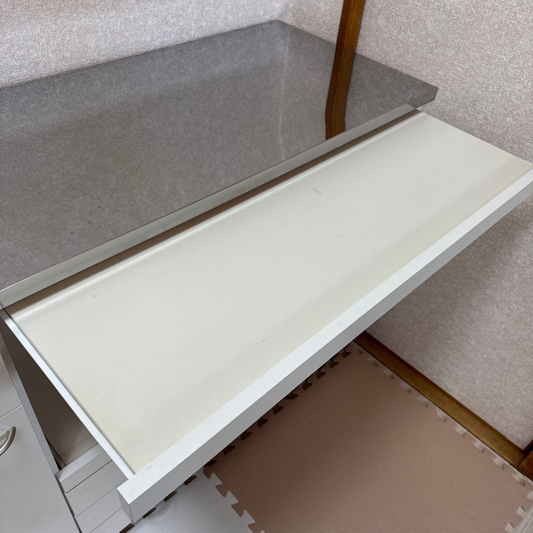 キッチンカウンター　ホワイト　引き出し　コンセント付き【引き取り限定】