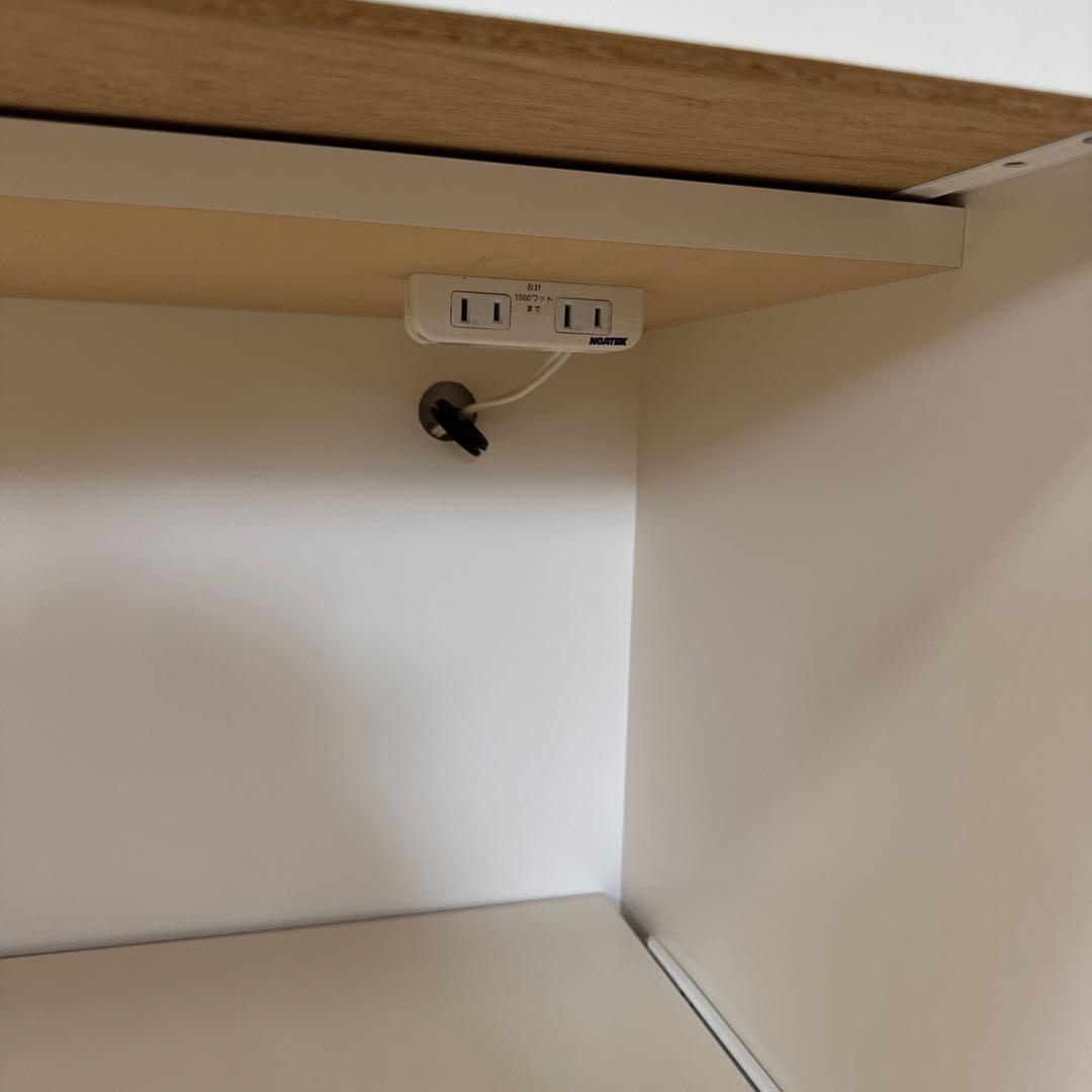 キッチンカウンター　ホワイト　引き出し　コンセント付き【引き取り限定】