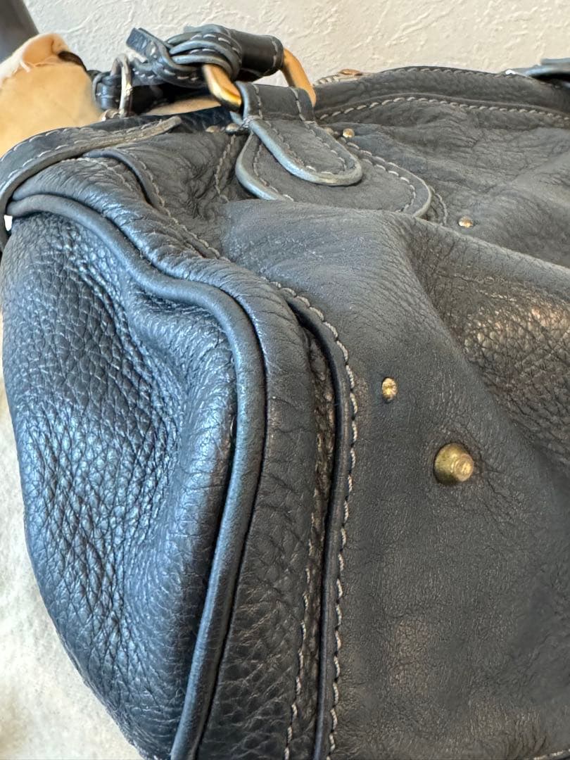 クロエ パディントン ハンドバッグ レザー　ダークグレー