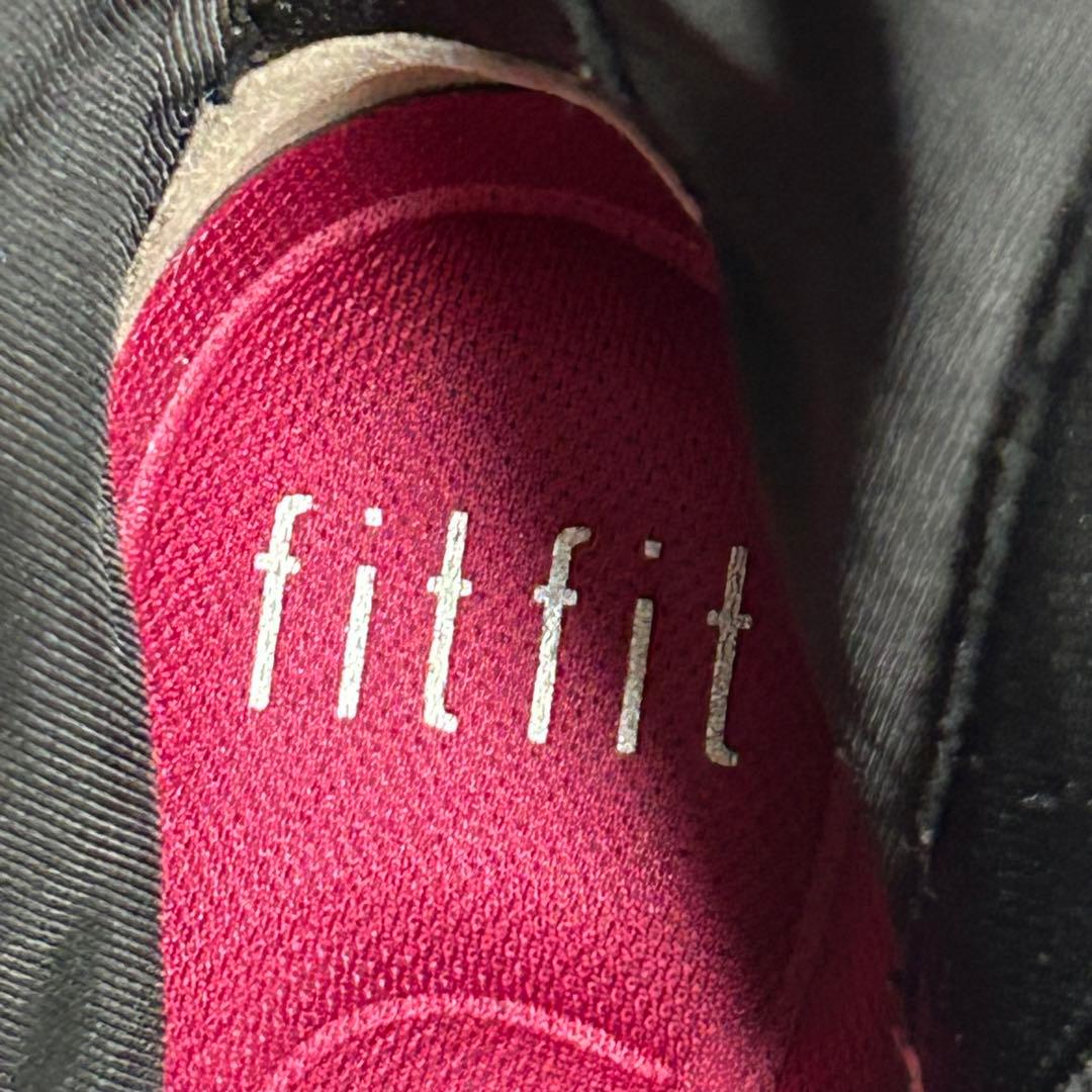 未使用品‼︎【fitfit】レザー　ロング　ブーツ　サイドジップ　黒　23.0