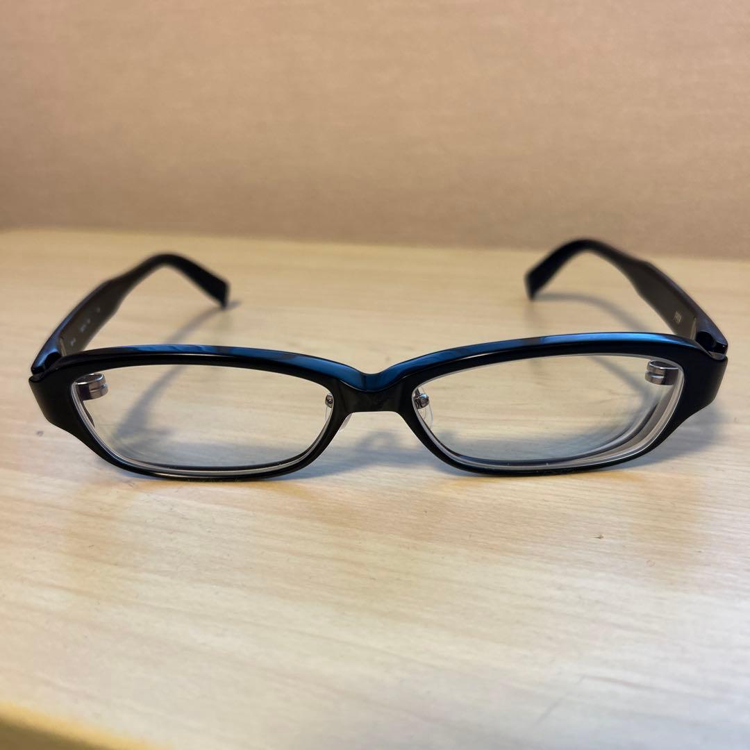 999.9 フォーナイン黒いフレームの度ありメガネ