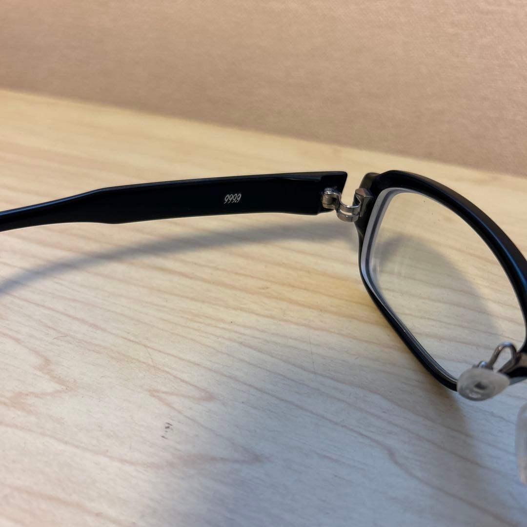 999.9 フォーナイン黒いフレームの度ありメガネ