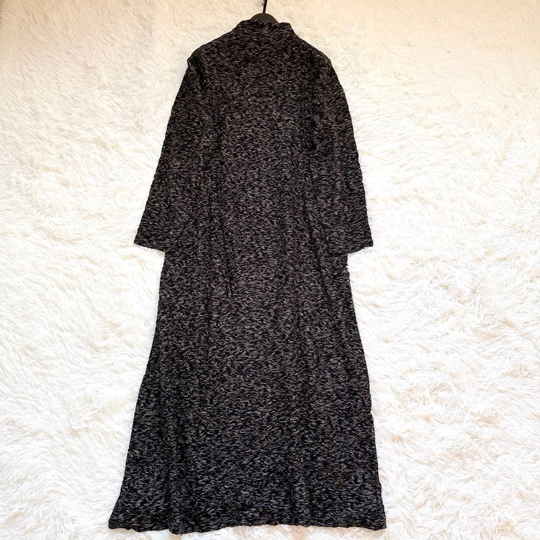 ヨーガンレール　ニットワンピース　ジャガード　モックネック　ブラック　サイズM