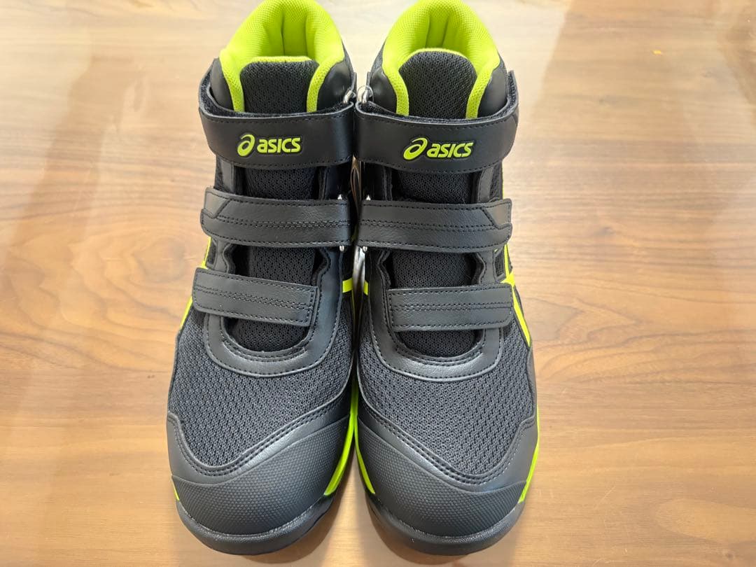 アシックス 安全靴 ウィンジョブ CP216 ブラック/ネオンライム 26.5