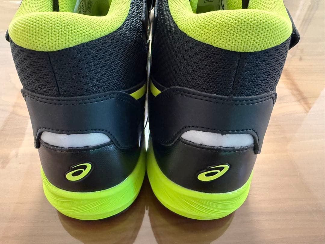 アシックス 安全靴 ウィンジョブ CP216 ブラック/ネオンライム 26.5