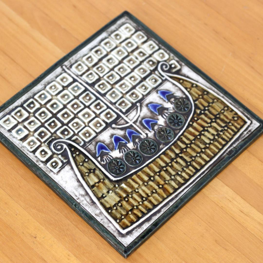 Lisa Larson　リサラーソン　UNIK 陶板 フネ　北欧ヴィンテージ雑貨