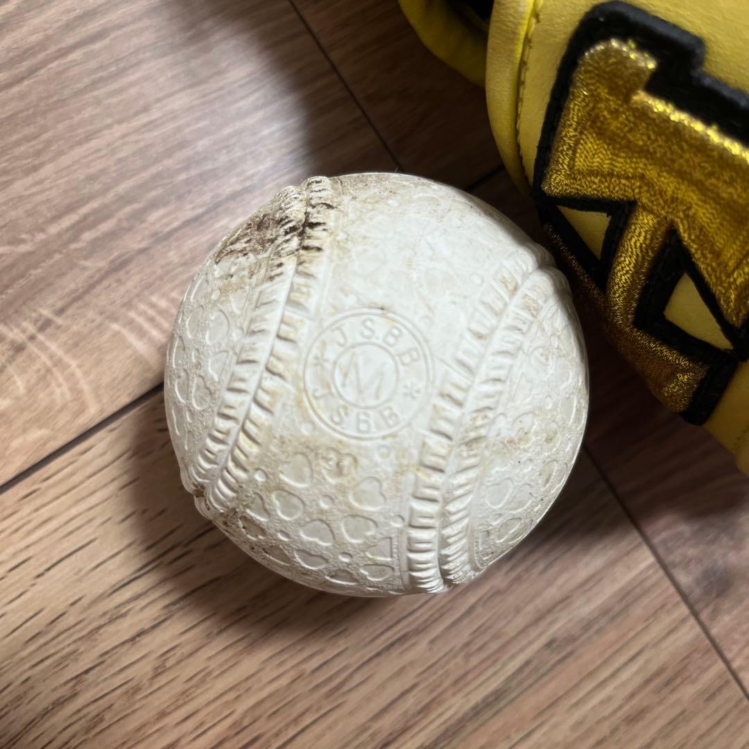 ハム太郎さん専用　ハイゴールド　イエロー レザー 軟式グローブ