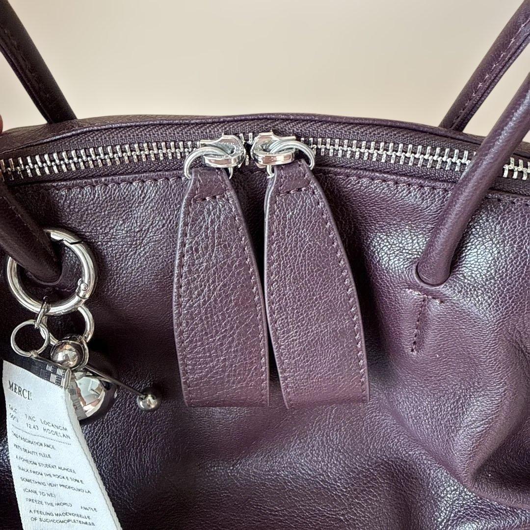 チャーム付きear PAPILLONNERロングハンドルボストンバッグ