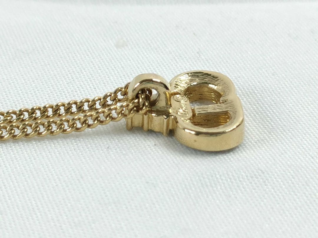 ディオール CDロゴ ネックレス ブラック×ゴールド 未使用に近い 正規品