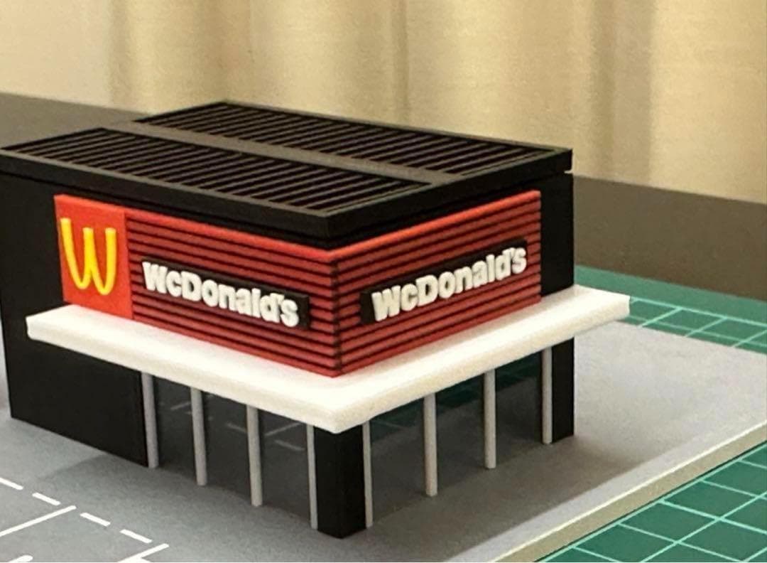Nゲージ★ワクドナルド★鉄道模型★フィギュアに★1/64より小★ジオラマに