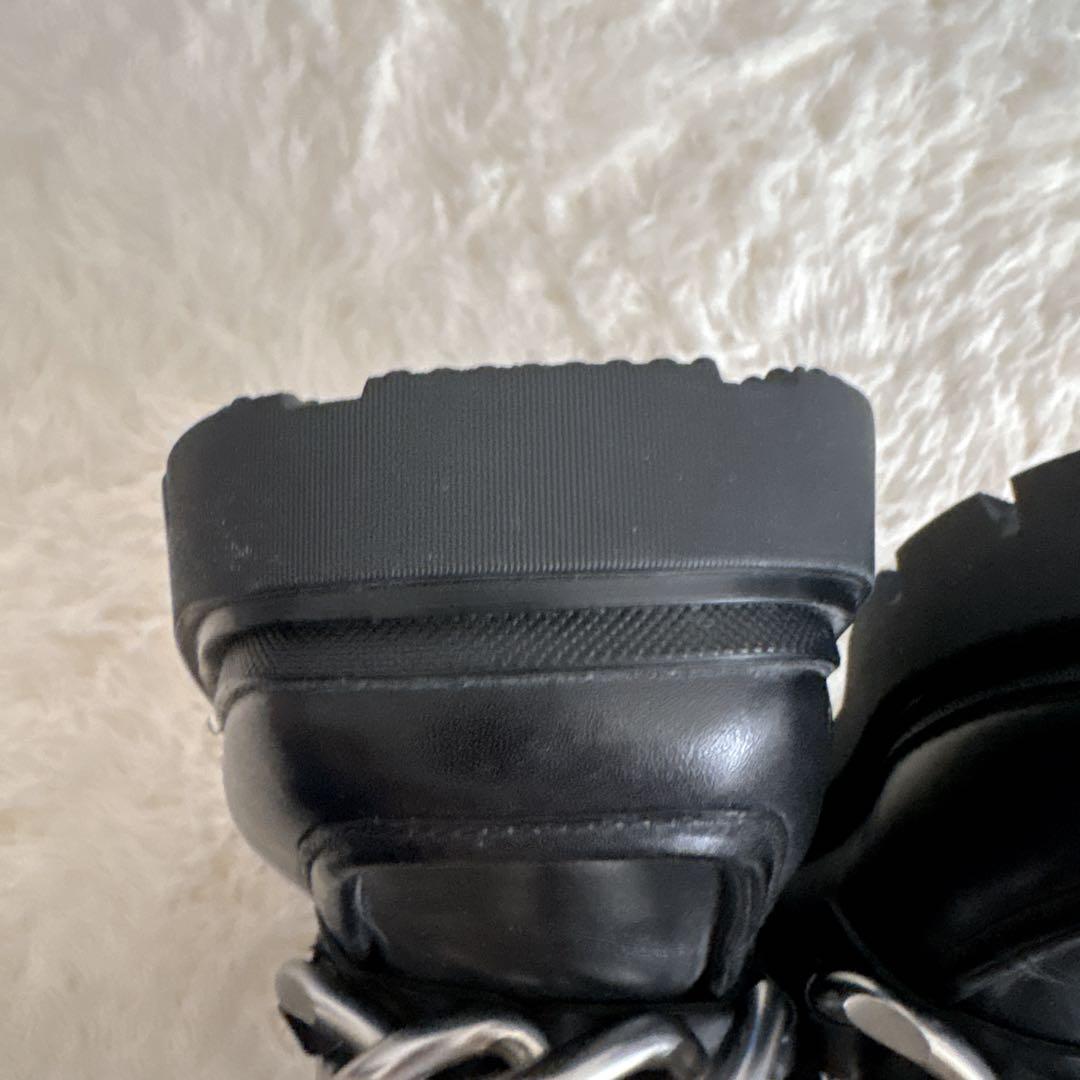 ASH 厚底 トラックソール サイドファスナーチェーン ショートブーツ